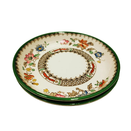 Copeland Spode Chinese Rose Green Rim Butter or Pin Dish