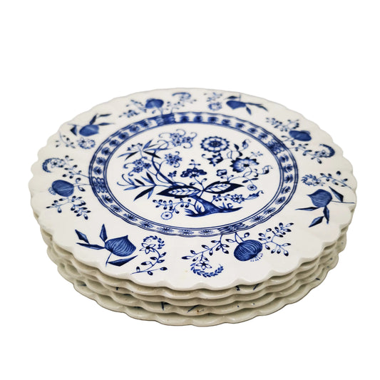 J G Meakin Blue Nordic China Ironstone 6-7/8th-inch Deep Ribbed Side Plate