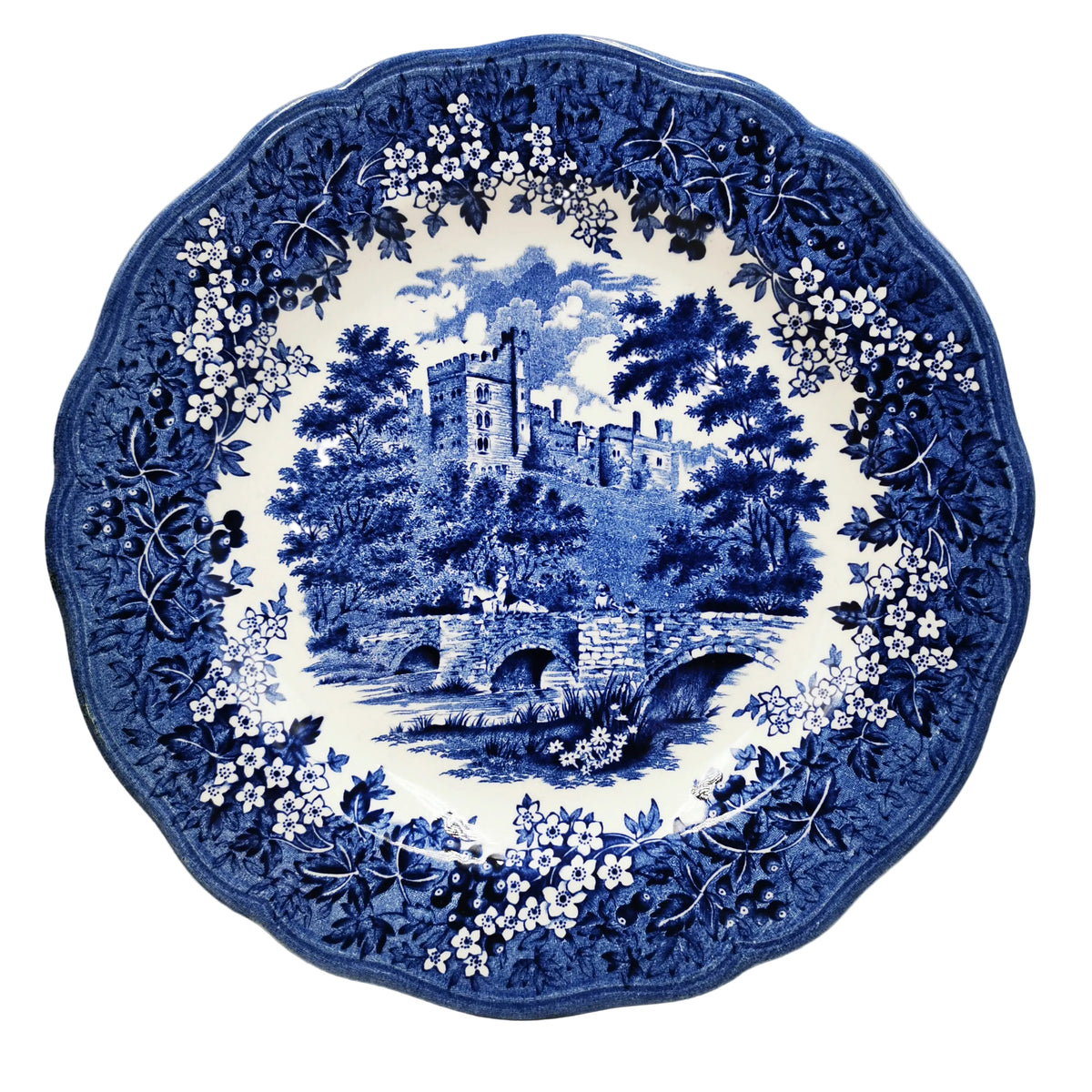 J G Meakin Blue and White China Merrie England Haddon Hall Ironstone 10-inch Dinner Plate