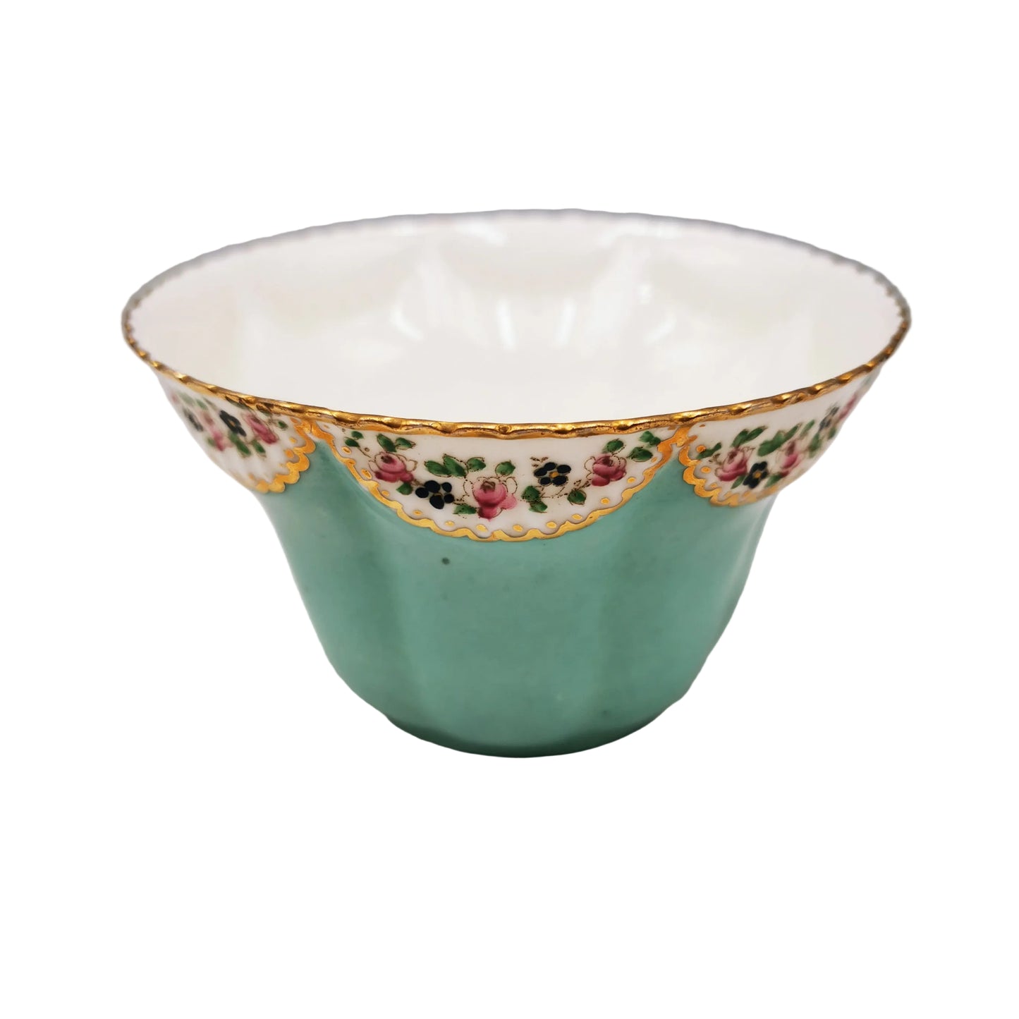 J H Middleton & Co Rare Antique Turquoise 416 Delphine Crown China Large Sugar Bowl