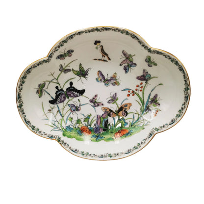 Japanese Aichi Seto Porcelain China Butterfly Dish