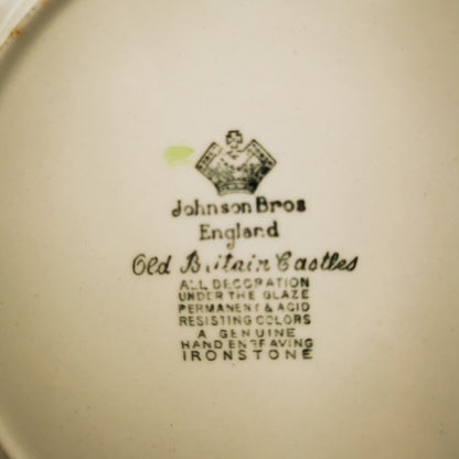 Johnson-Brothers-Brown-and-White-China-Old-Britain-Castles-Chatsworth-Dessert-Plate