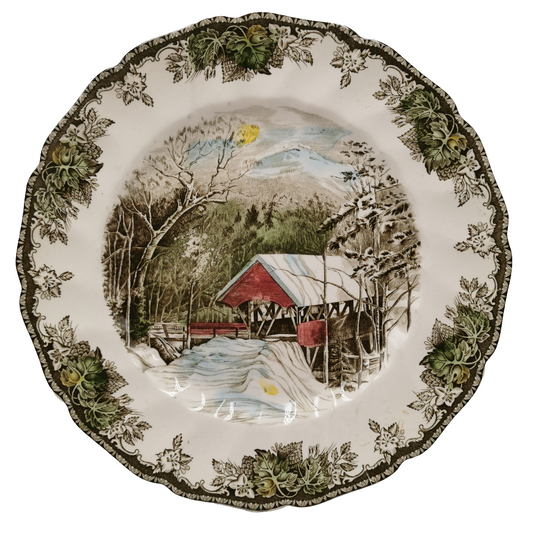 Johnson Brothers China The Friendly Village The Covered Bridge 10.75-inch Dinner Plate