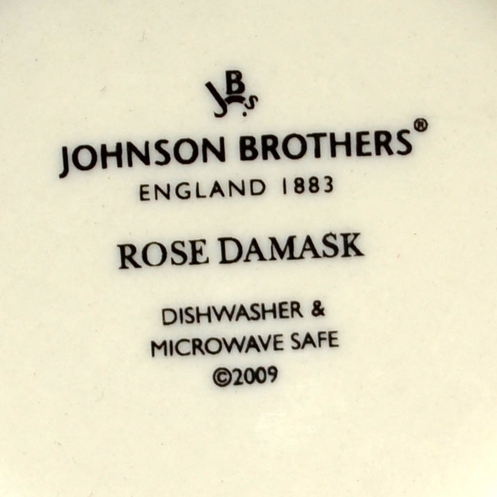 Johnson Brothers China Rose Damask Demitasse Coffee Cup and Saucer