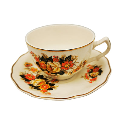 Johnson Brothers China Old Chelsea Autumn Flowers Teacup and Saucer