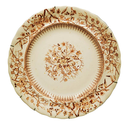Keeling & Co Antique Gloucester Brown & White Dinner Plate c1889