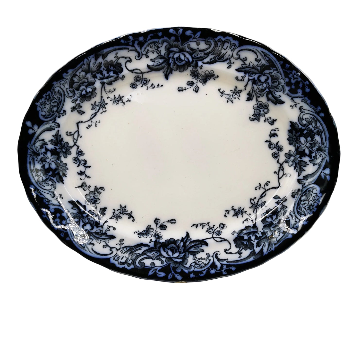 Keeling & Co Antique Blue and White Chatsworth China 10.5-inch Platter