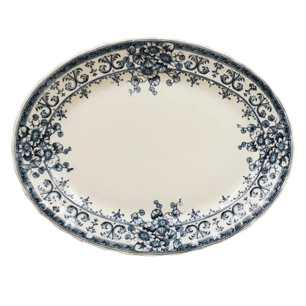 Keeling & Co Oxford Flow Blue and White China Platter – Vintage