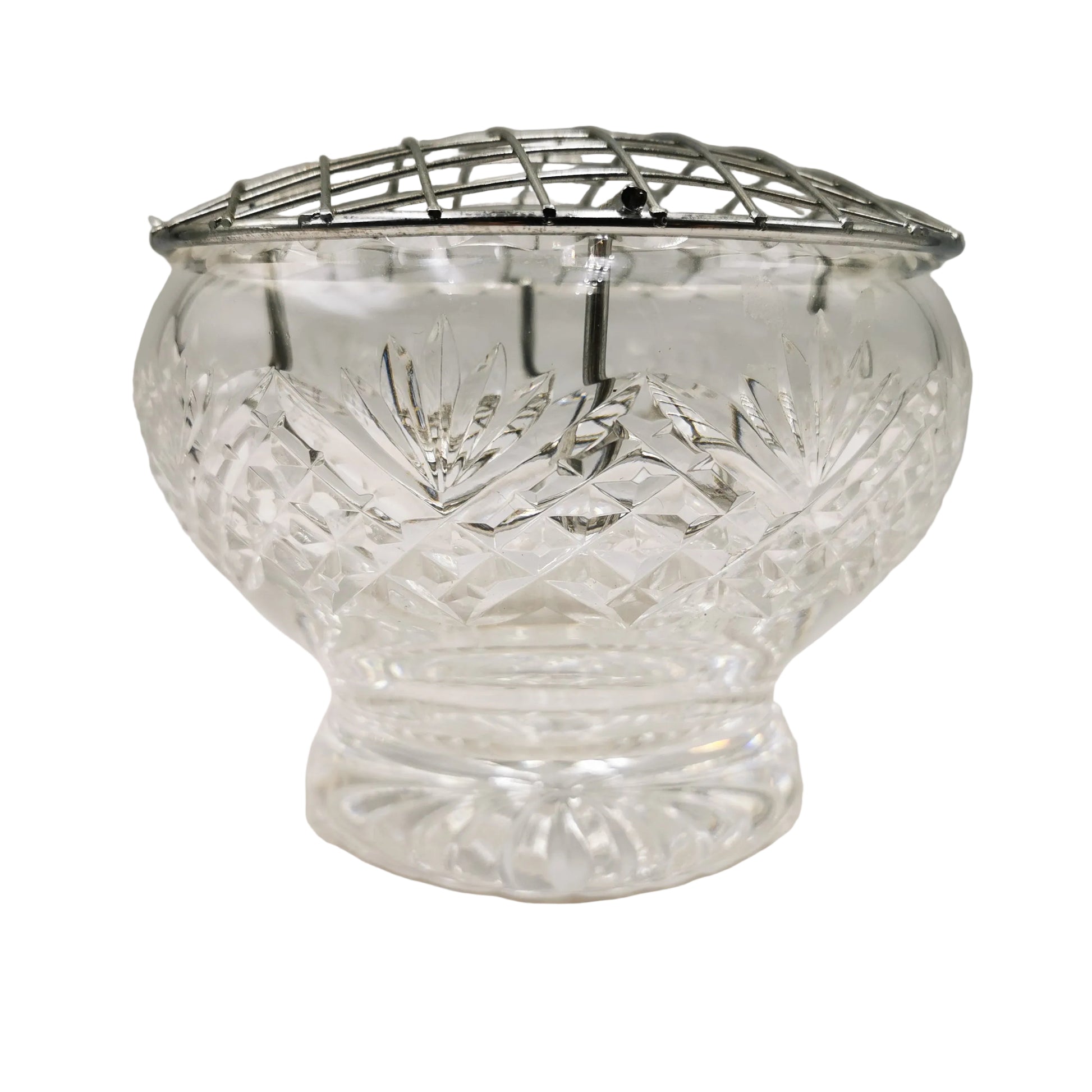 Large Lead Crystal Glass Rose Bowl 6.25-inch diameter