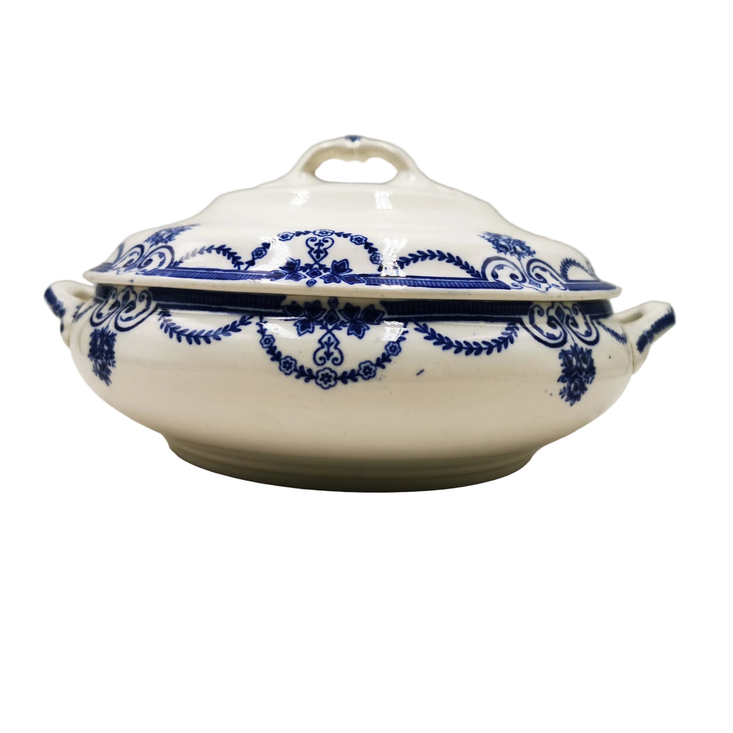 Losol Ware Keeling and Co Evesham Blue and White China Lidded Tureen