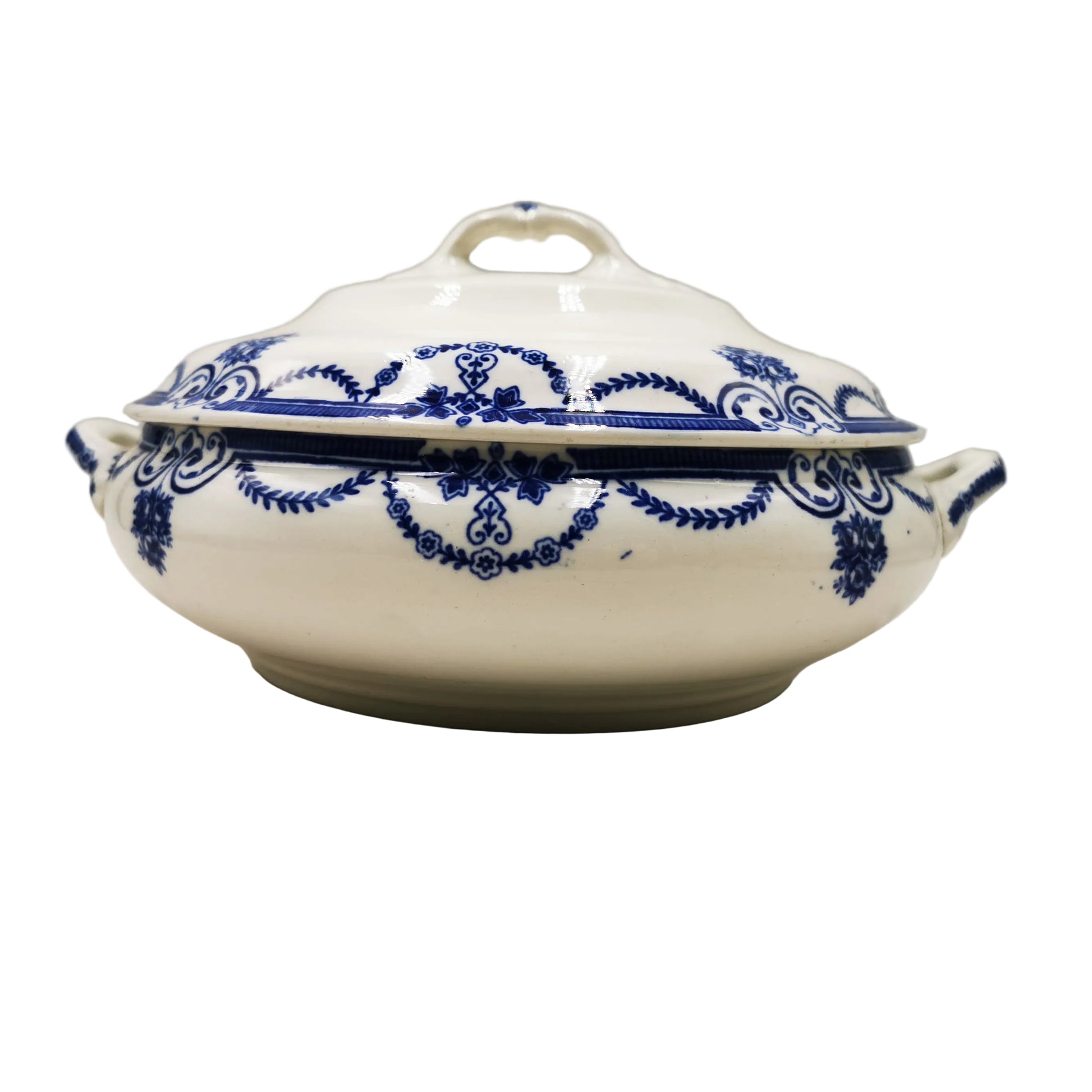 Losol Ware Keeling and Co Evesham Blue and White China Lidded Tureen