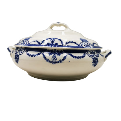 Losol Ware Keeling and Co Evesham Blue and White China Lidded Tureen
