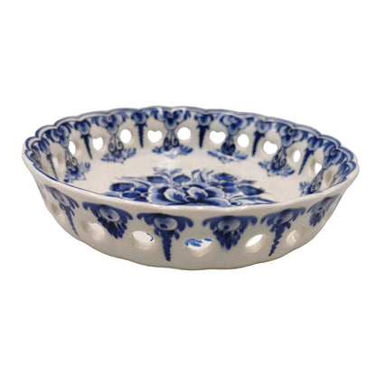 MTR Delfts Holland Blue And White China Small Pierced Bowl