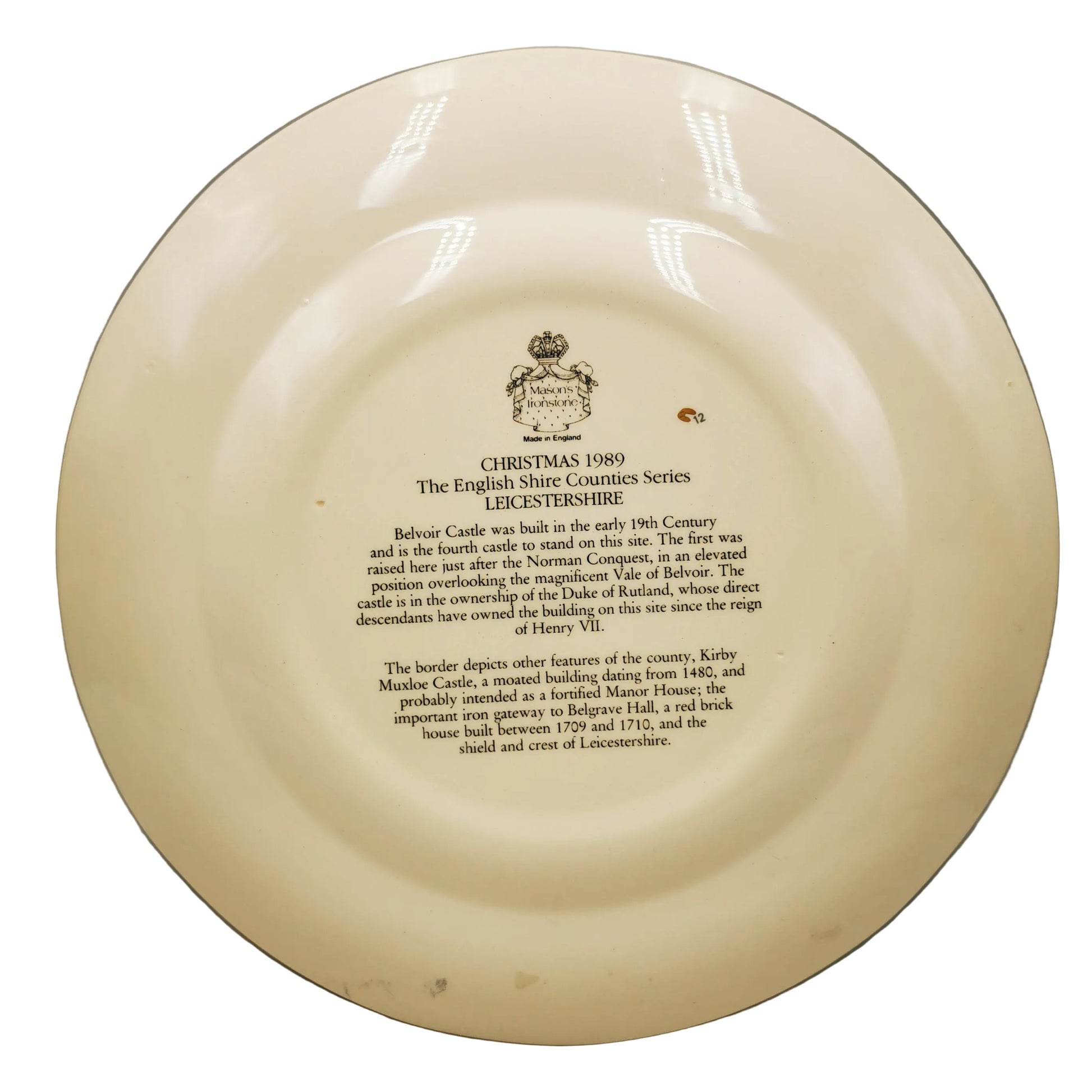 Masons-Ironstone-Christmas-1989-Belvoir-Castle-Plate