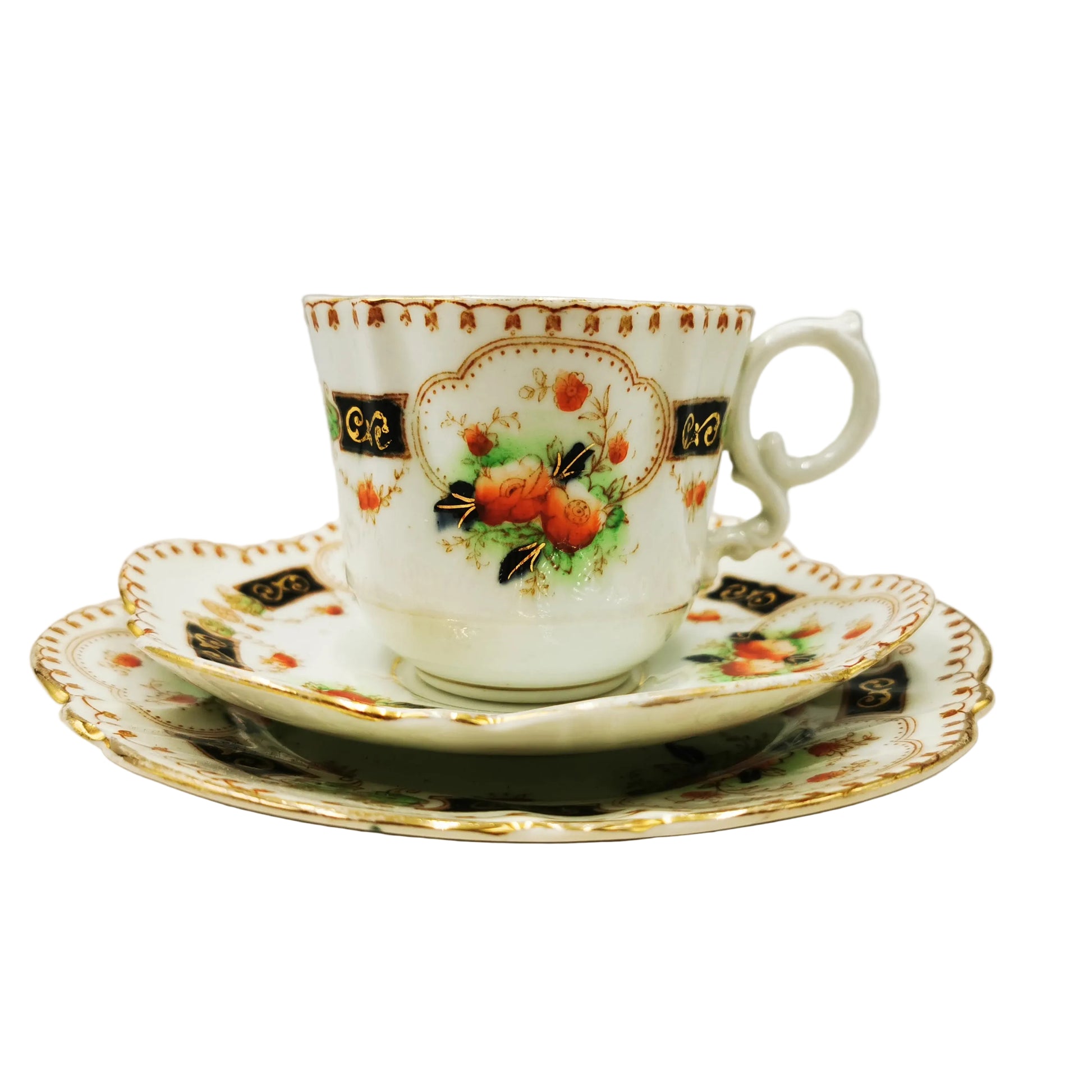 Mayer-and-Sherratt-Floral-1442-China-Teacup-Saucer-and-Side-Plate