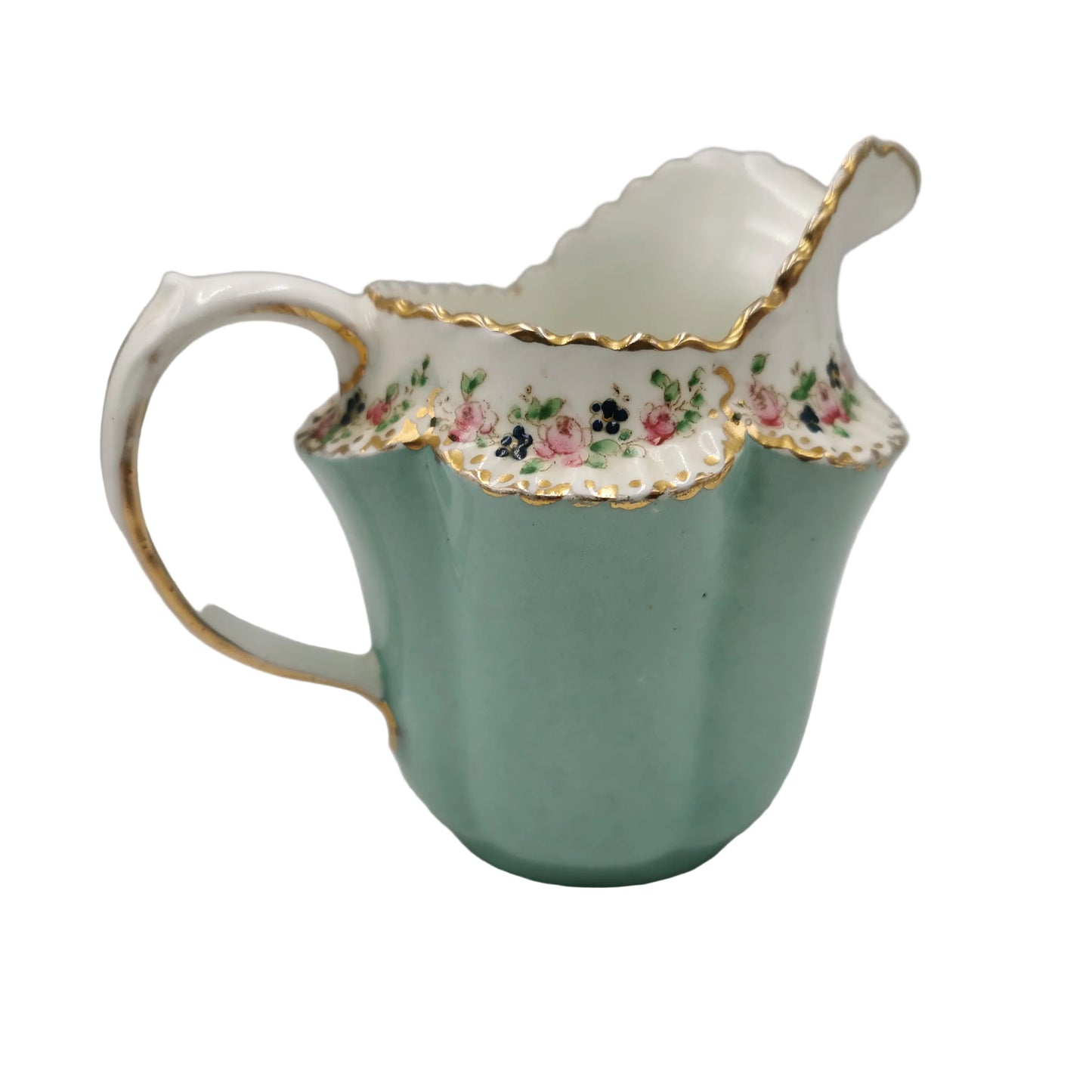 J H Middleton & Co Rare Antique Turquoise 416 Delphine Crown China Milk/Cream Jug