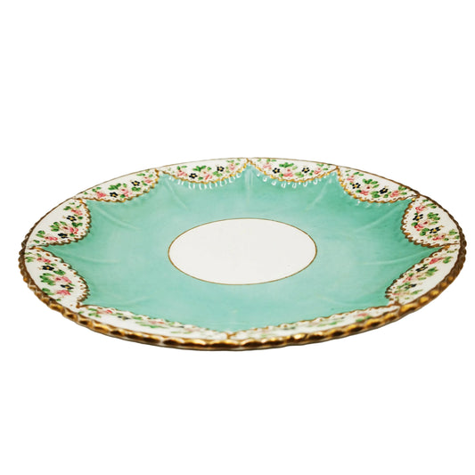 J H Middleton & Co Rare Antique Turquoise 416 Delphine Crown China Cake Plate