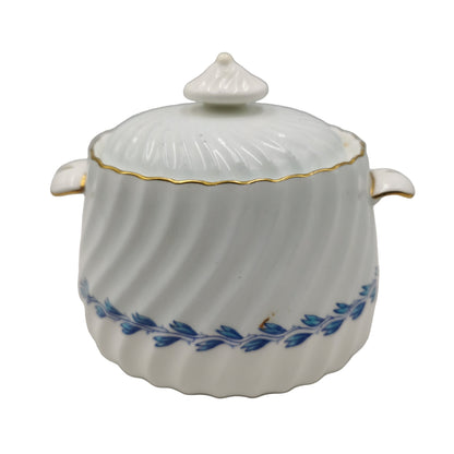 Mintons China Lidded Sugar Bowl in the blue Cheviot pattern S451
