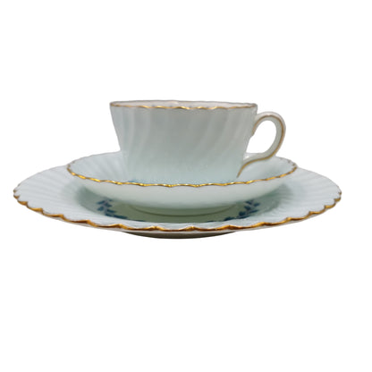 Mintons China Blue Cheviot S451 Teacup Trio