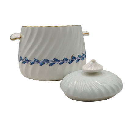 Mintons China Lidded Sugar Bowl in the blue Cheviot pattern S451