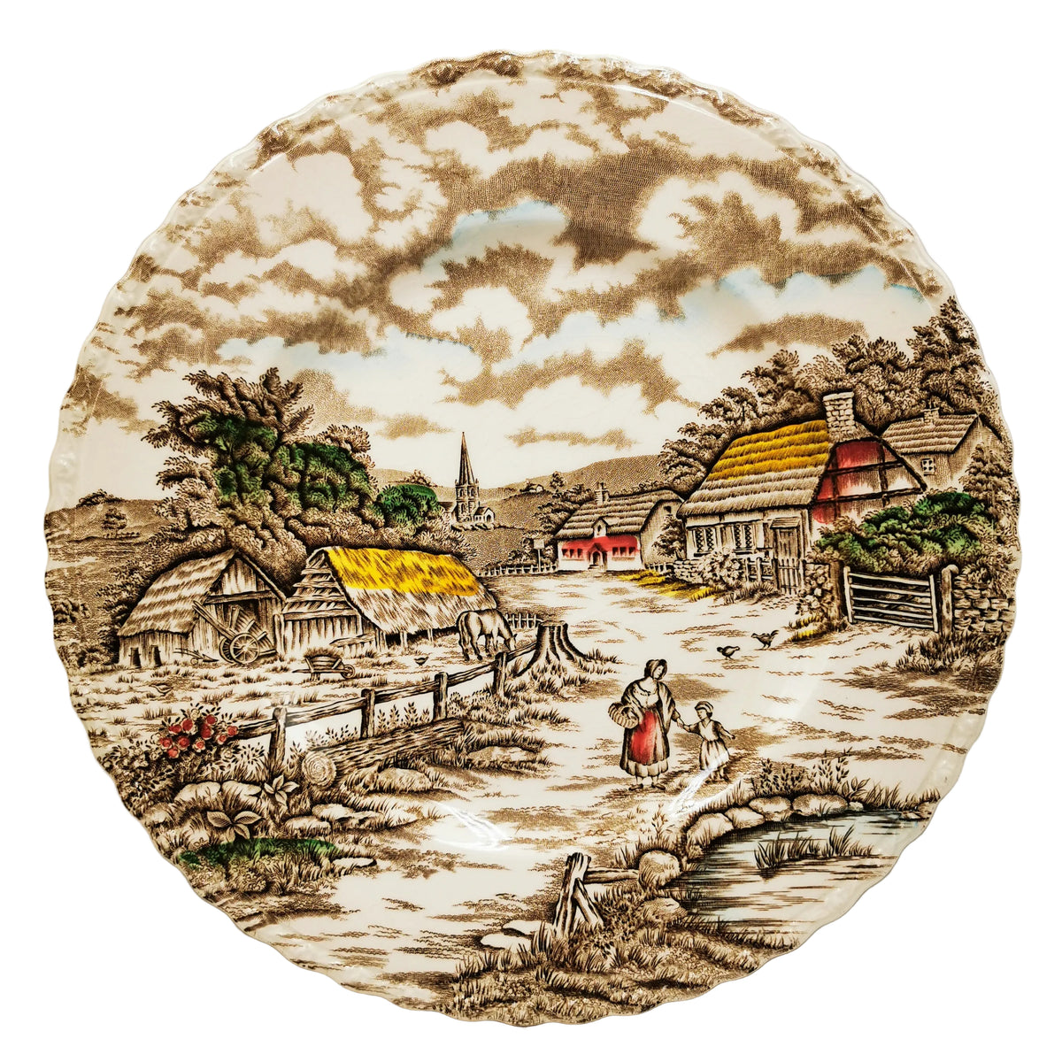 Myott China Rural Scene English Dinner Plate