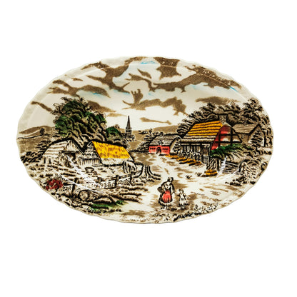 Myott-China-Rural-Scene-Gravy-Boat-and-Platter