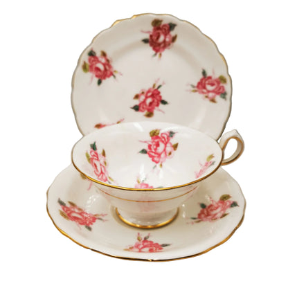 New-Chelsea-Pink-Cabbage-Rose-Floral-China-Open-Bowl-Teacup-Trio