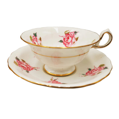 New-Chelsea-Pink-Cabbage-Rose-Floral-China-Open-Bowl-Teacup-Trio