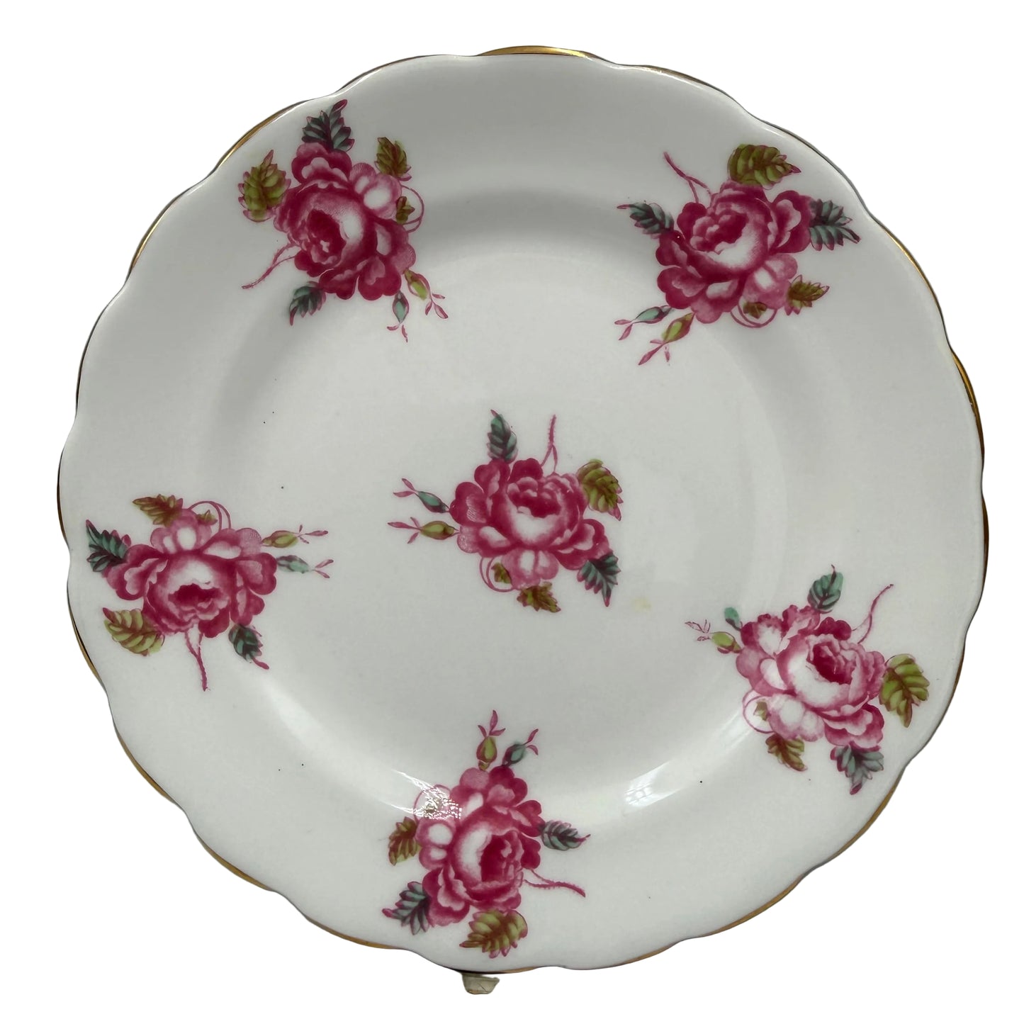 New-Chelsea-Pink-Cabbage-Rose-Floral-China-Side-plate