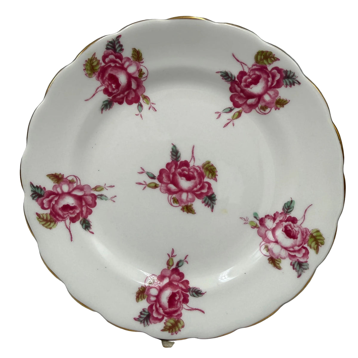 New-Chelsea-Pink-Cabbage-Rose-Floral-China-Side-plate