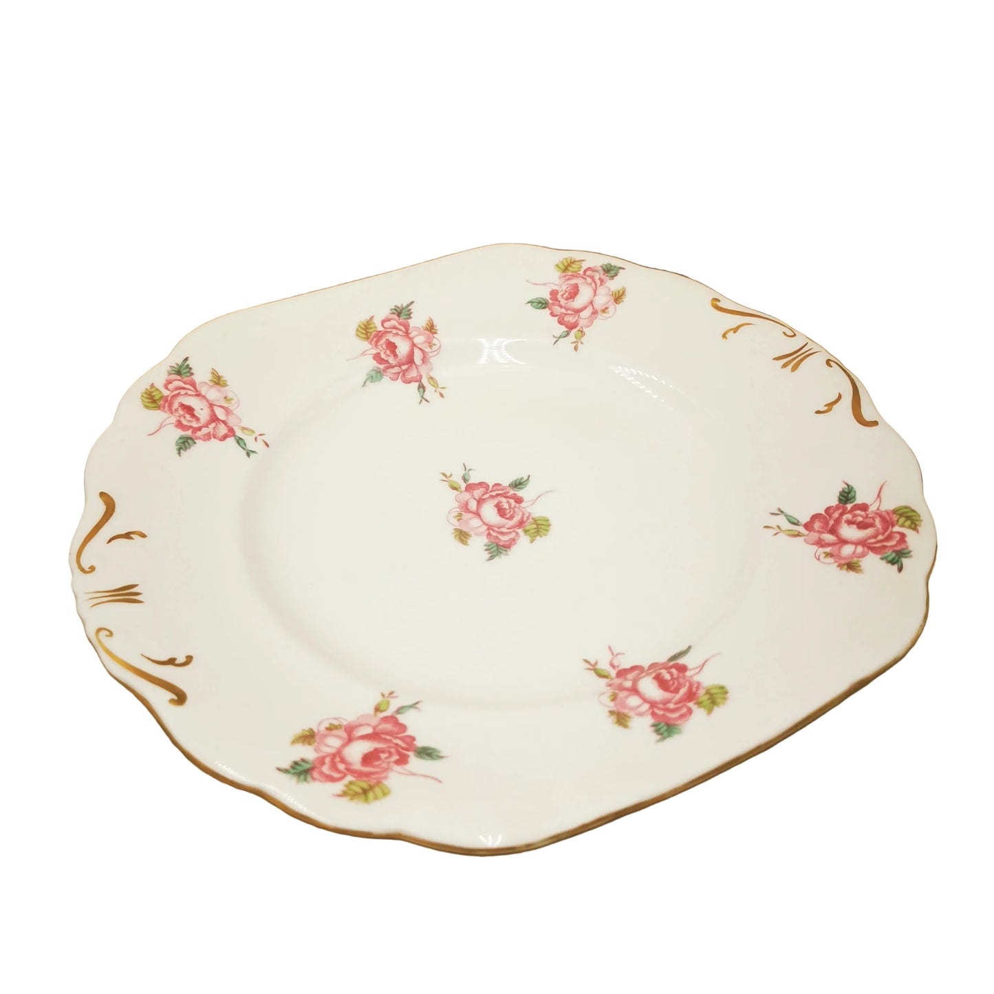 New-Chelsea-Pink-Cabbage-Rose-Floral-China-Cake-Plate