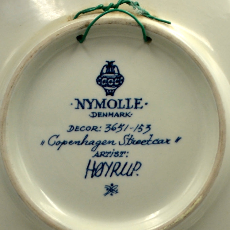 Nymolle Art Faience Hoyrup Copenhagen Streetcar China Wall Plate