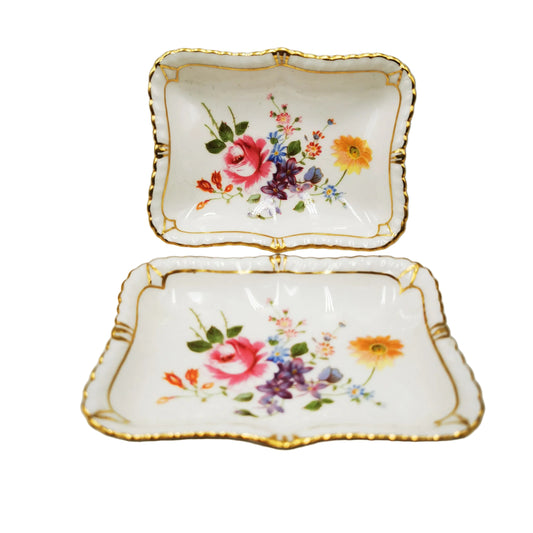Pair of Royal Crown Derby Posies Pin Ring or Butter Dishes