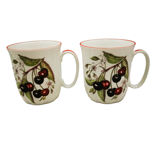 Pair of Springfield Morello Cherry Bone China Mugs