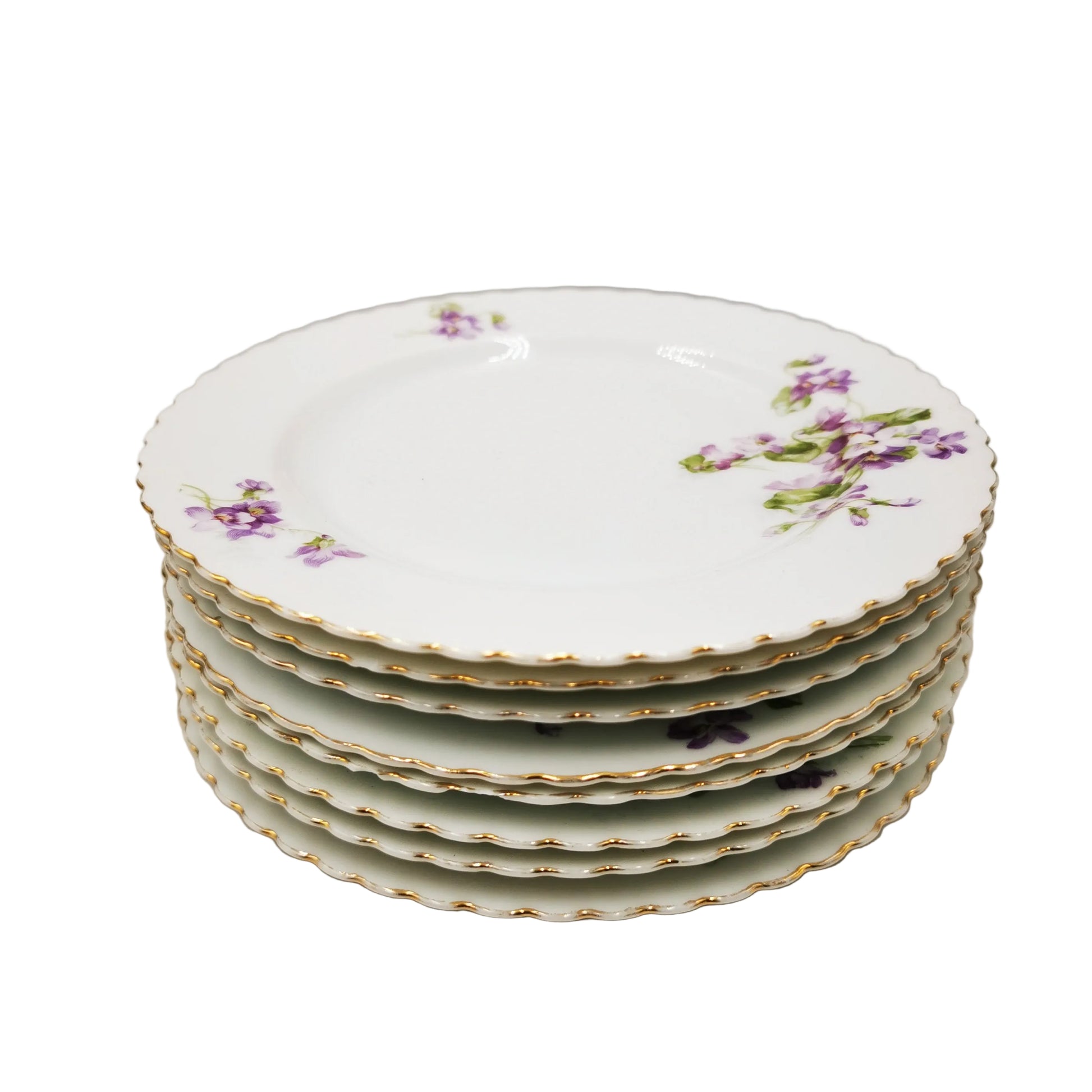 Antique-Porcelain-China-Violets-Side-Plates
