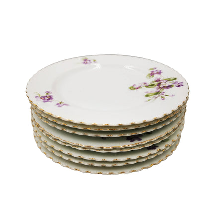 Antique-Porcelain-China-Violets-Side-Plates