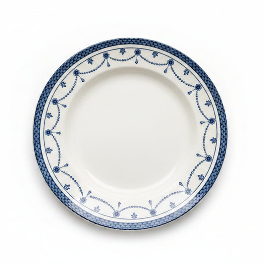 Rare Antique Thomas Till and Sons Irene Blue and White China Dinner Plate