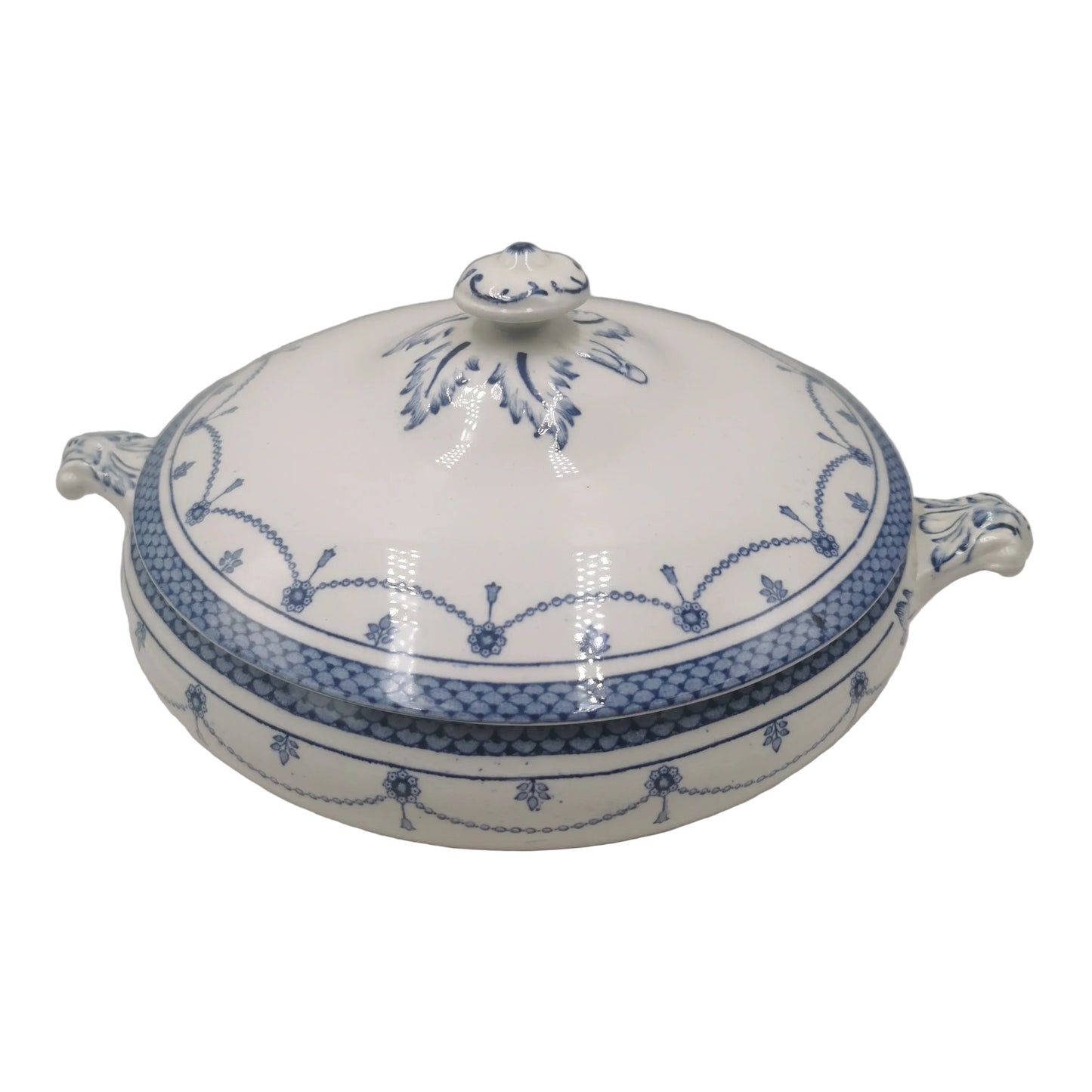Rare Antique Thomas Till and Sons Irene Blue and White China Lidded Tureen