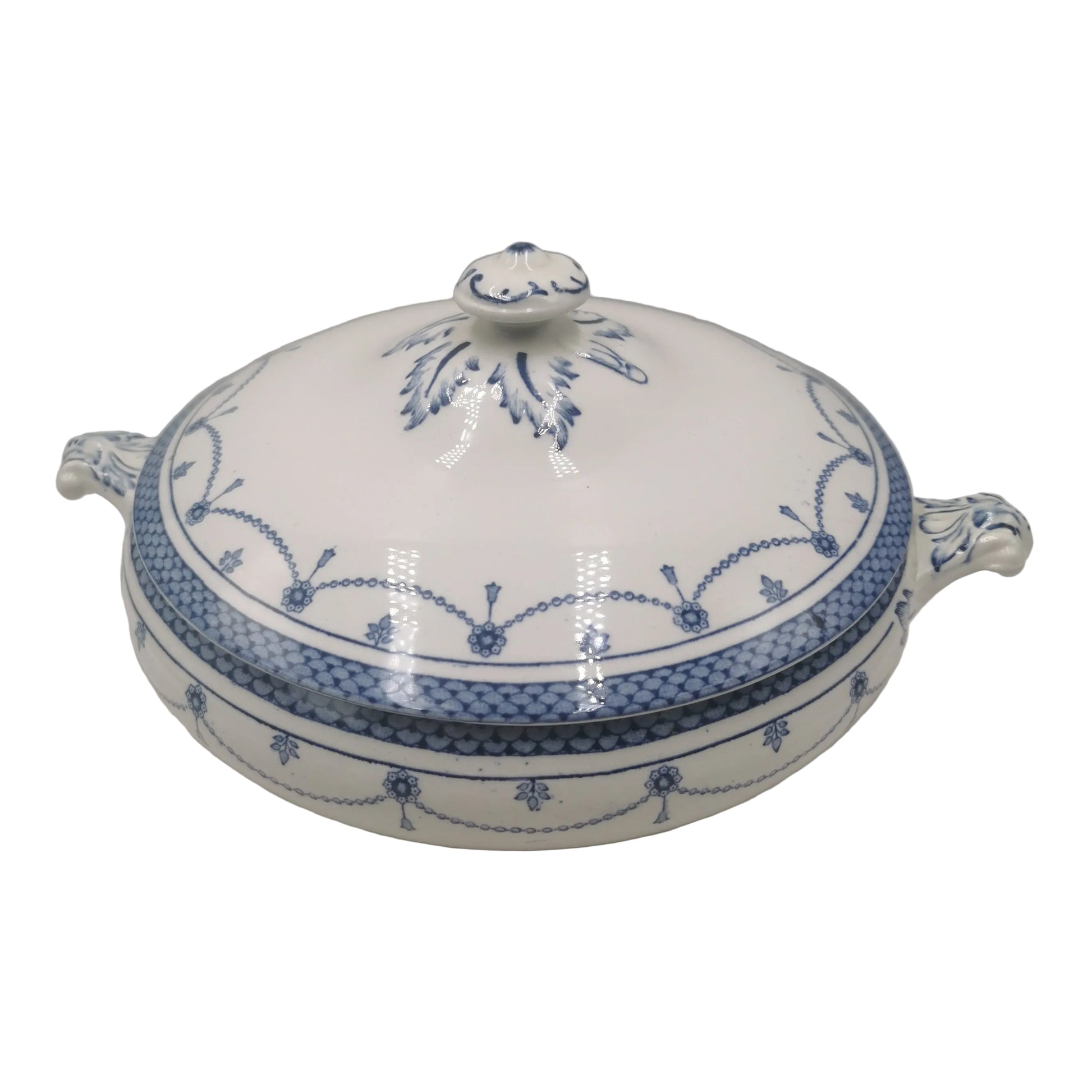 Rare Antique Thomas Till and Sons Irene Blue and White China Lidded Tureen