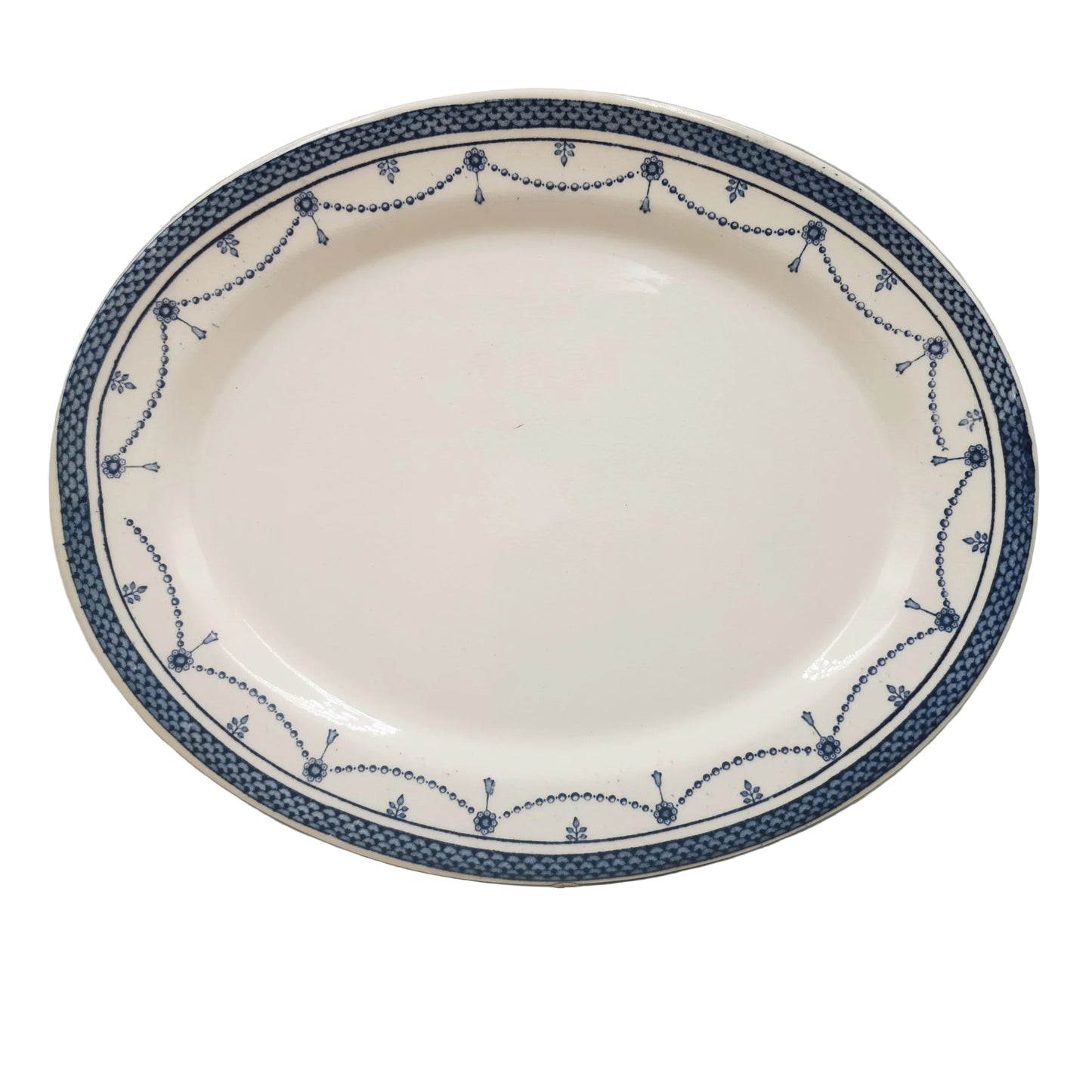 Rare Antique Thomas Till and Sons Irene Blue and White China Platter