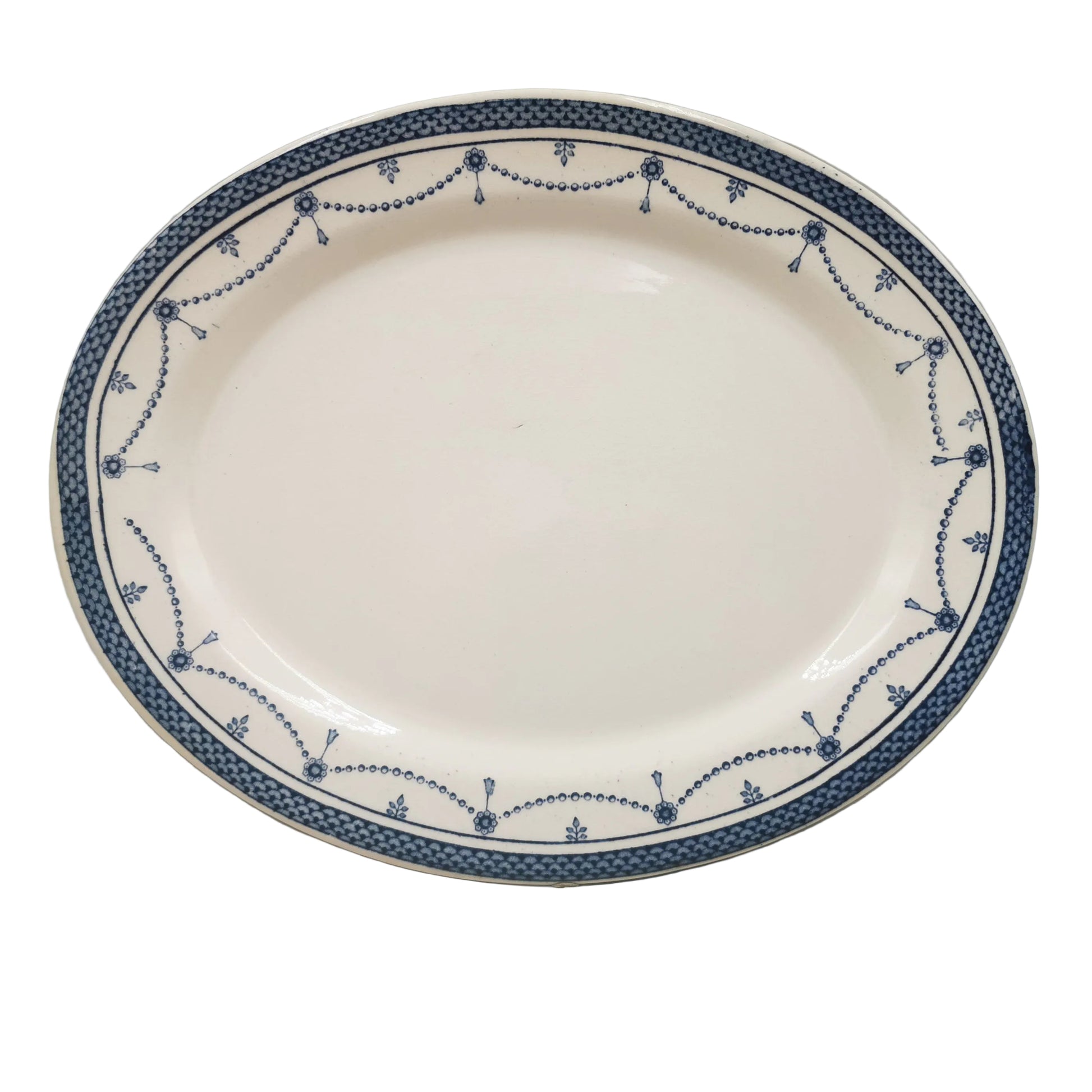 Rare Antique Thomas Till and Sons Irene Blue and White China Platter
