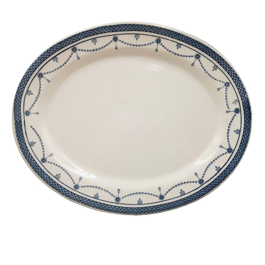 Rare Antique Thomas Till and Sons Irene Blue and White China Platter