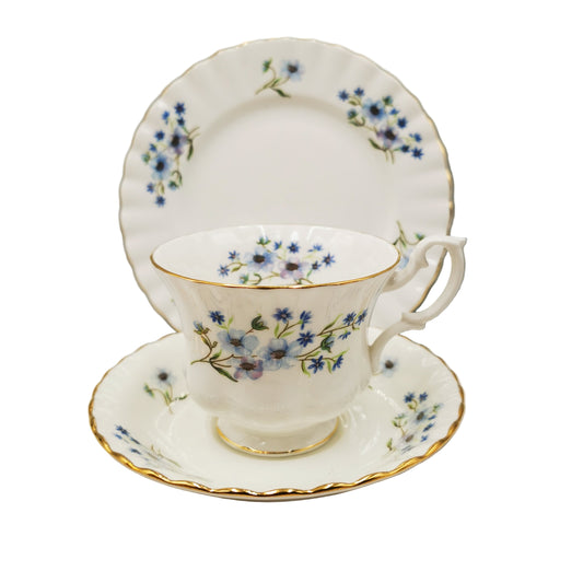 Richmond China Blue Rock Teacup Saucer and Side Plate