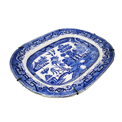 Ridgway-Blue-and-White-Ironstone-China-Willow-Pattern-Platter