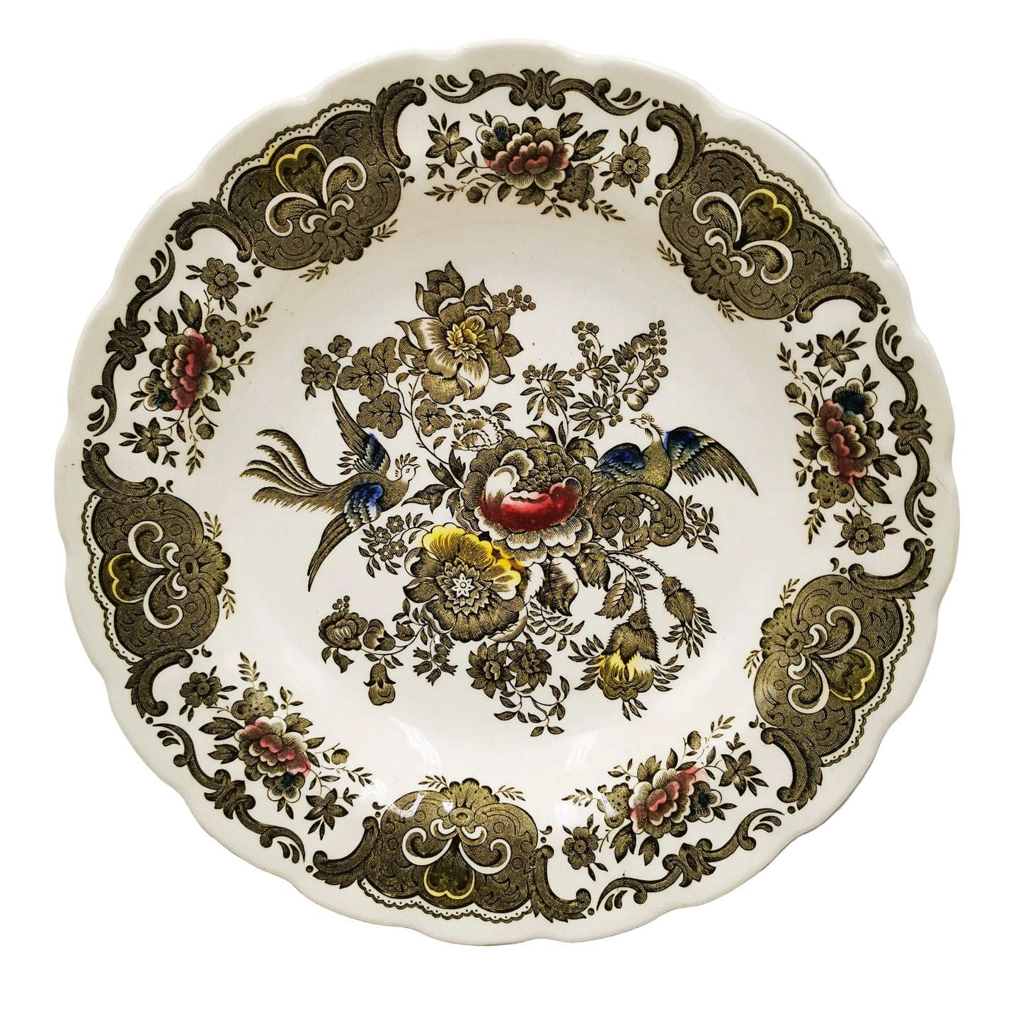 Vintage Ridgway China Windsor Multi-Colour Rimmed Soup Bowl