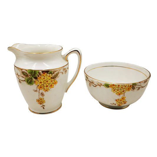 Rosina China Company Floral 4936 Milk Jug and Sugar Bowl