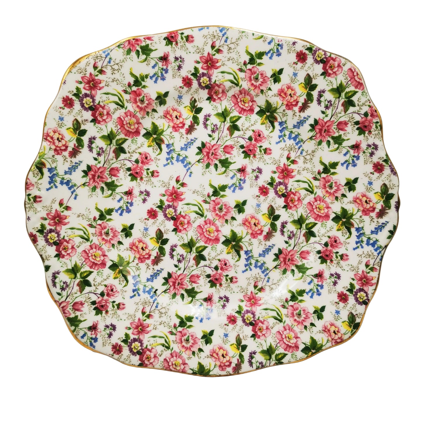 Rosina China Company Floral Square Cake Plate