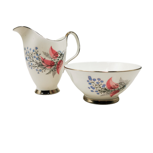 Royal Albert China Fancy Free Milk Jug and Sugar Bowl Set