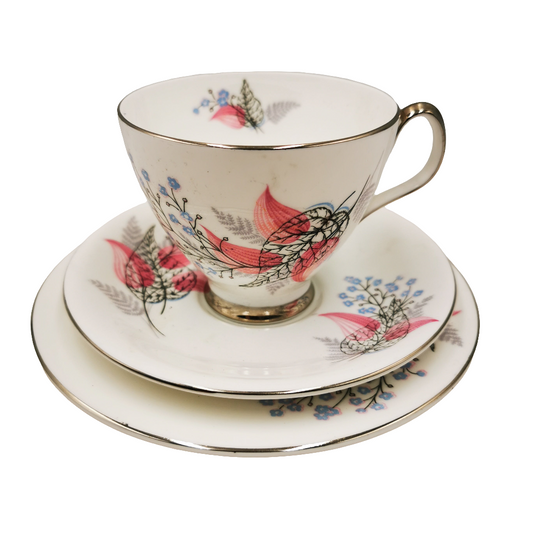 Royal Albert China Fancy Free Teacup Saucer and Side Plate