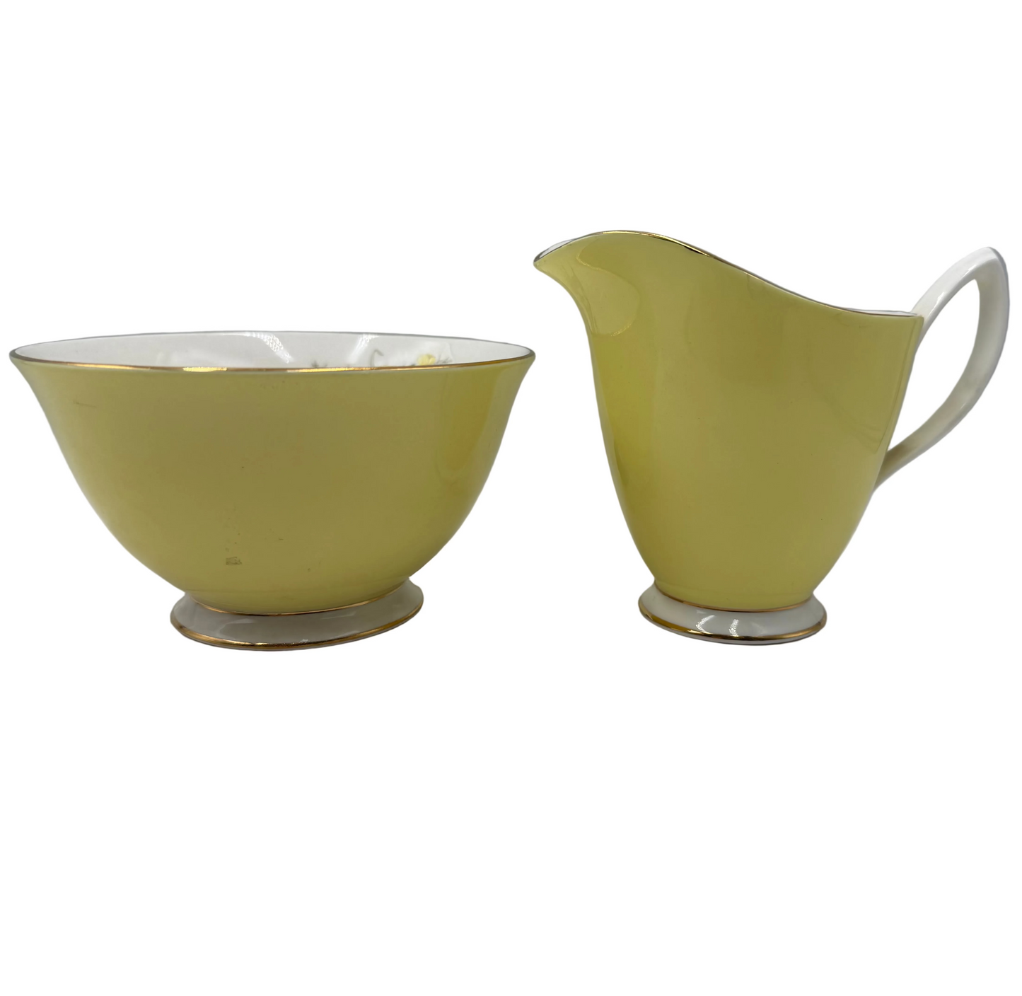 Royal Albert China Yellow Primrose sugar bowl and milk jug